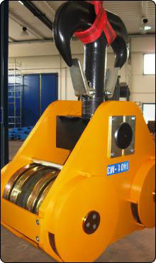 Safety hook on a machine